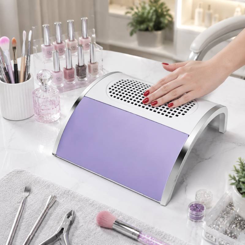 Powerful 80W Nail Dust Collector for Nail Technician- TwinFan, Ergonomic Design