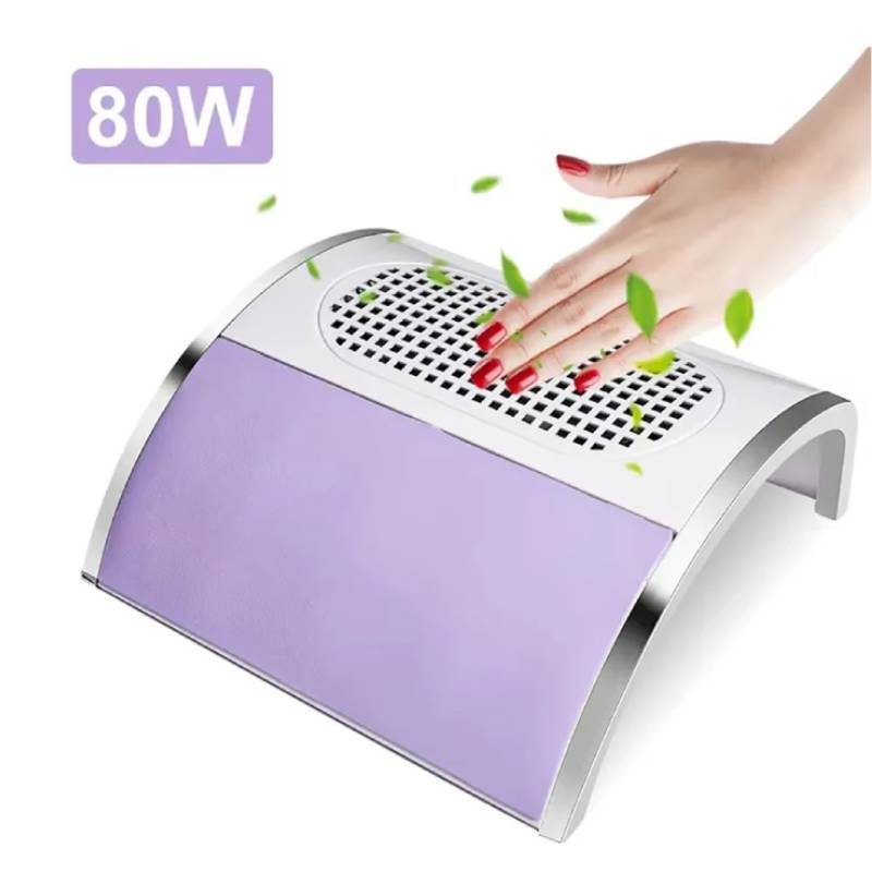 Dexorar Powerful Air Pro Nail Dust Collector for Nail Technician- TwinFan, Ergonomic Design, 80W power, strong suction keeps your workspace clean for a better nail experience.