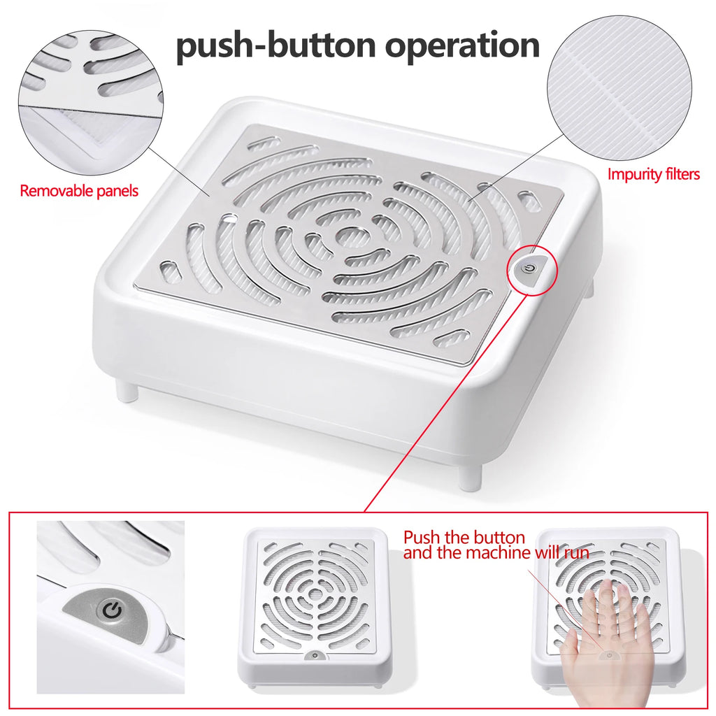 Air Pro Brushless Nail Dust Collector - Low Noise, Portable for Salon & Home