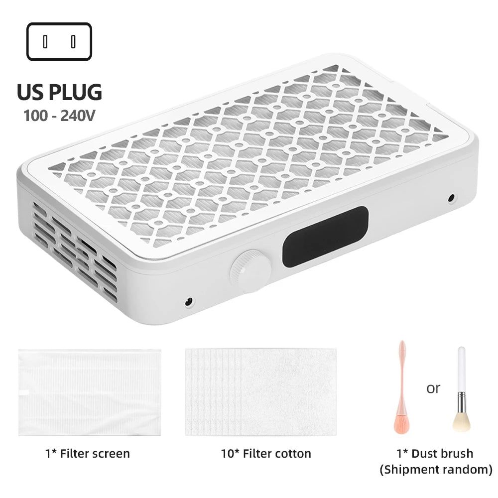 Professional Nail Dust Collector for Salon & Home Use, 5 Levels Adjustable Suction Power