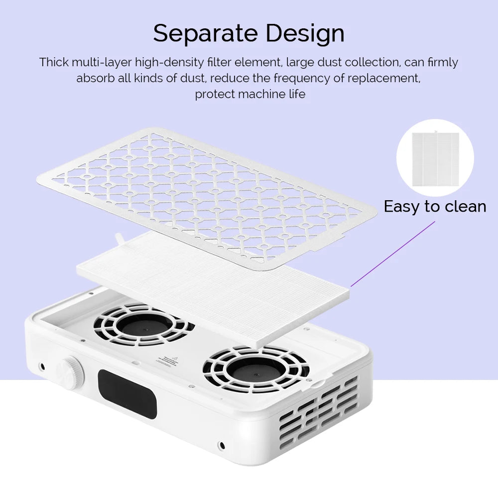 Professional Nail Dust Collector for Salon & Home Use, 5 Levels Adjustable Suction Power