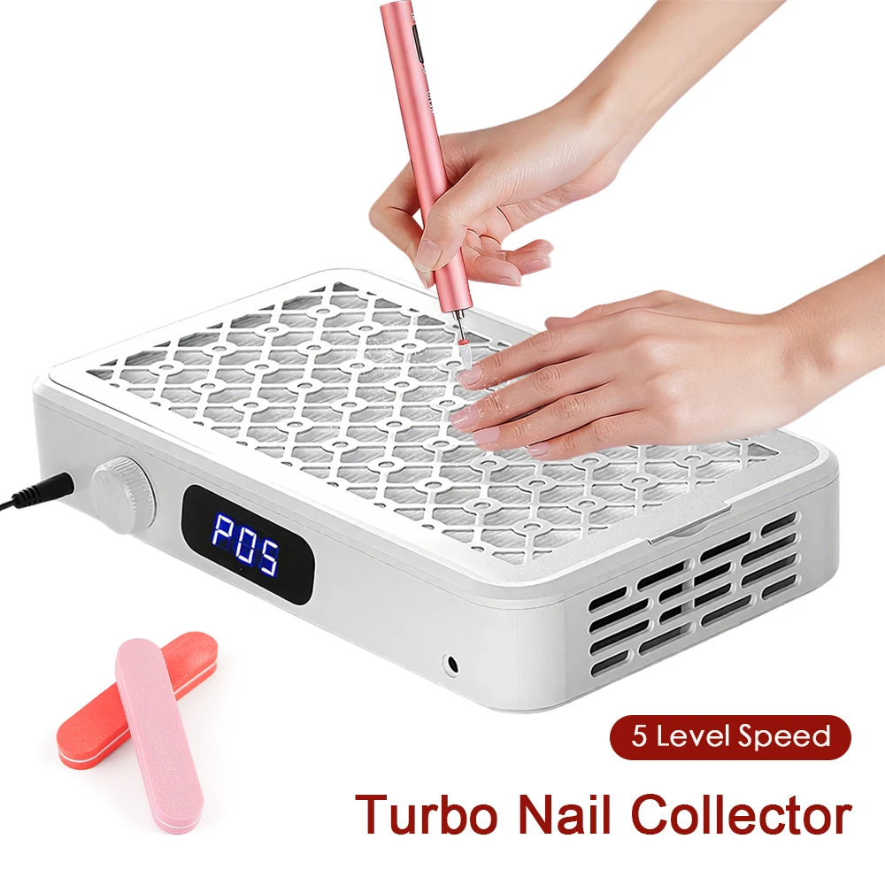 Professional Nail Dust Collector for Salon & Home Use, 5 Levels Adjustable Suction Power