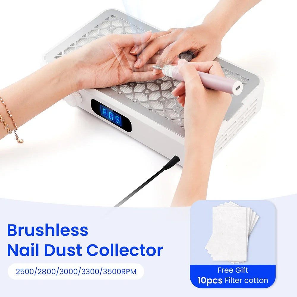 Professional Nail Dust Collector for Salon & Home Use, 5 Levels Adjustable Suction Power