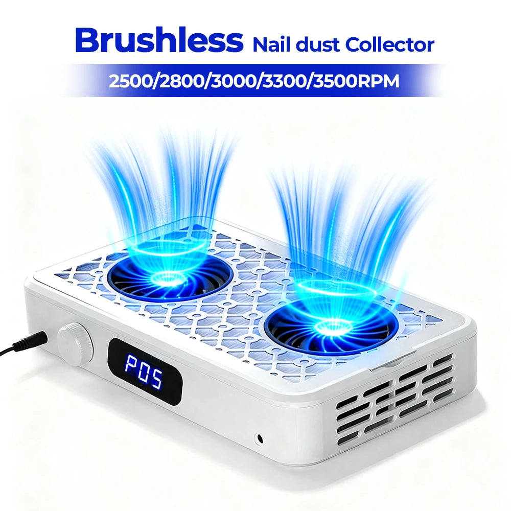Professional Nail Dust Collector for Salon & Home Use, 5 Levels Adjustable Suction Power
